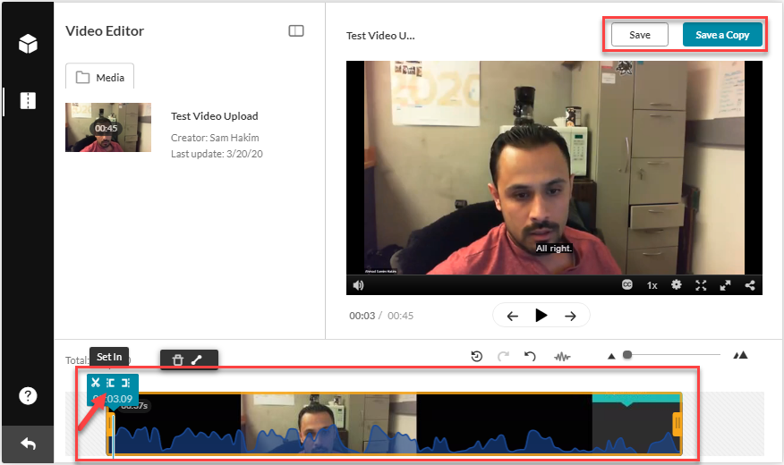 Edit video and save