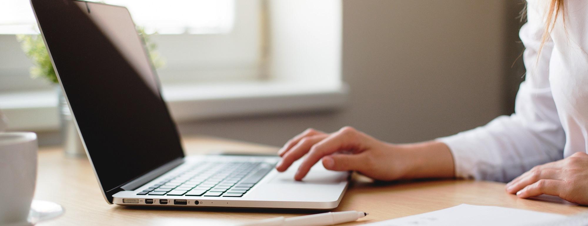 Female working on computer